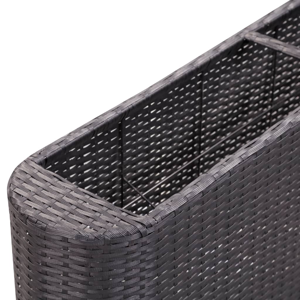 Garden raised bed 120×24×40 cm poly rattan black