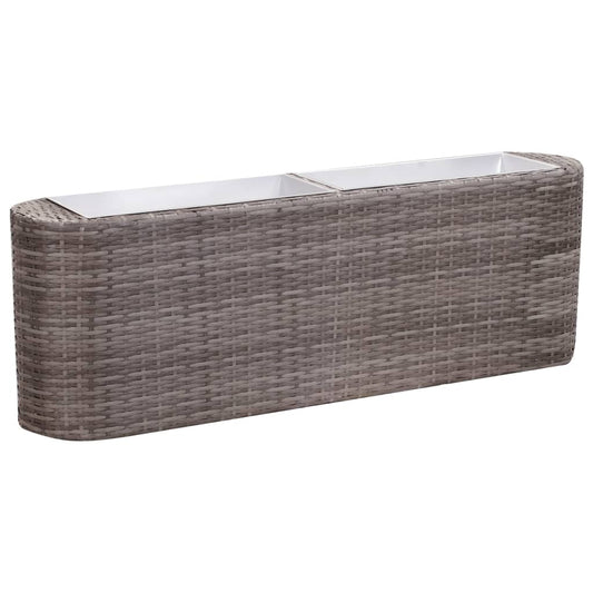 Garden raised bed 120x24x40cm poly rattan grey