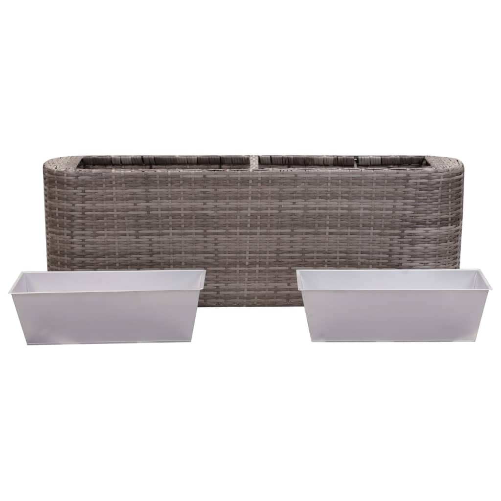 Garden raised bed 120x24x40cm poly rattan grey