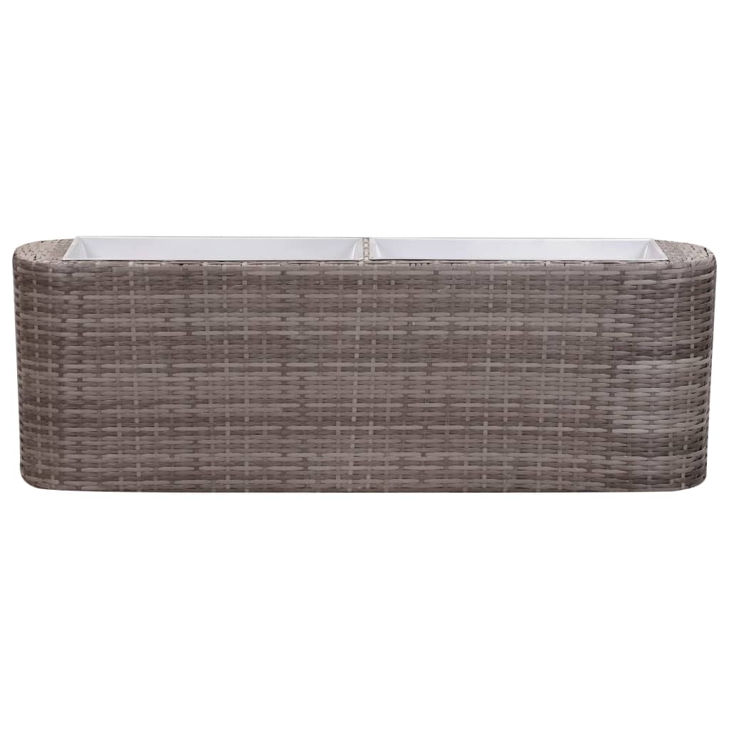 Garden raised bed 120x24x40cm poly rattan grey