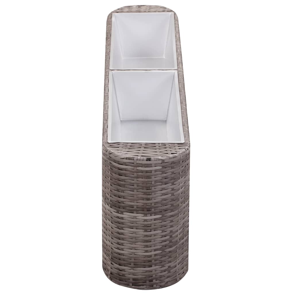 Garden raised bed 120x24x40cm poly rattan grey