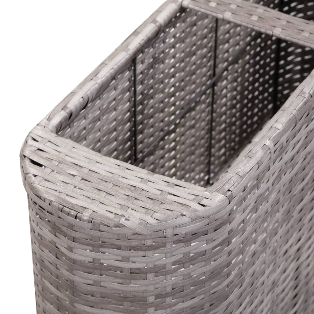 Garden raised bed 120x24x40cm poly rattan grey