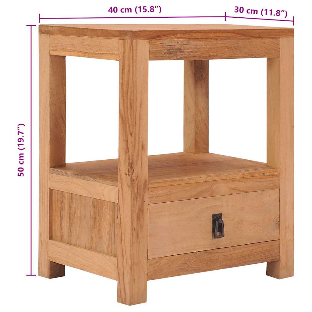 Nachttisch 40x30x50 cm Massivholz Teak