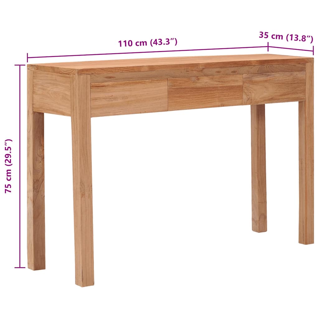 Konsolentisch 110x35x75 cm Massivholz Teak