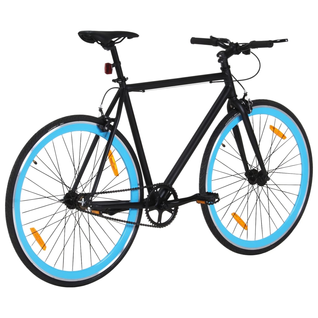 Fahrrad mit Festem Gang Schwarz und Blau 700c 51 cm