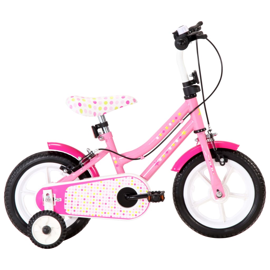 Kinderfahrrad 12 Zoll Weiß und Rosa