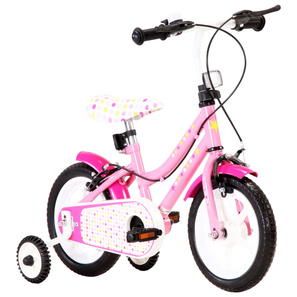 Kinderfahrrad 12 Zoll Weiß und Rosa
