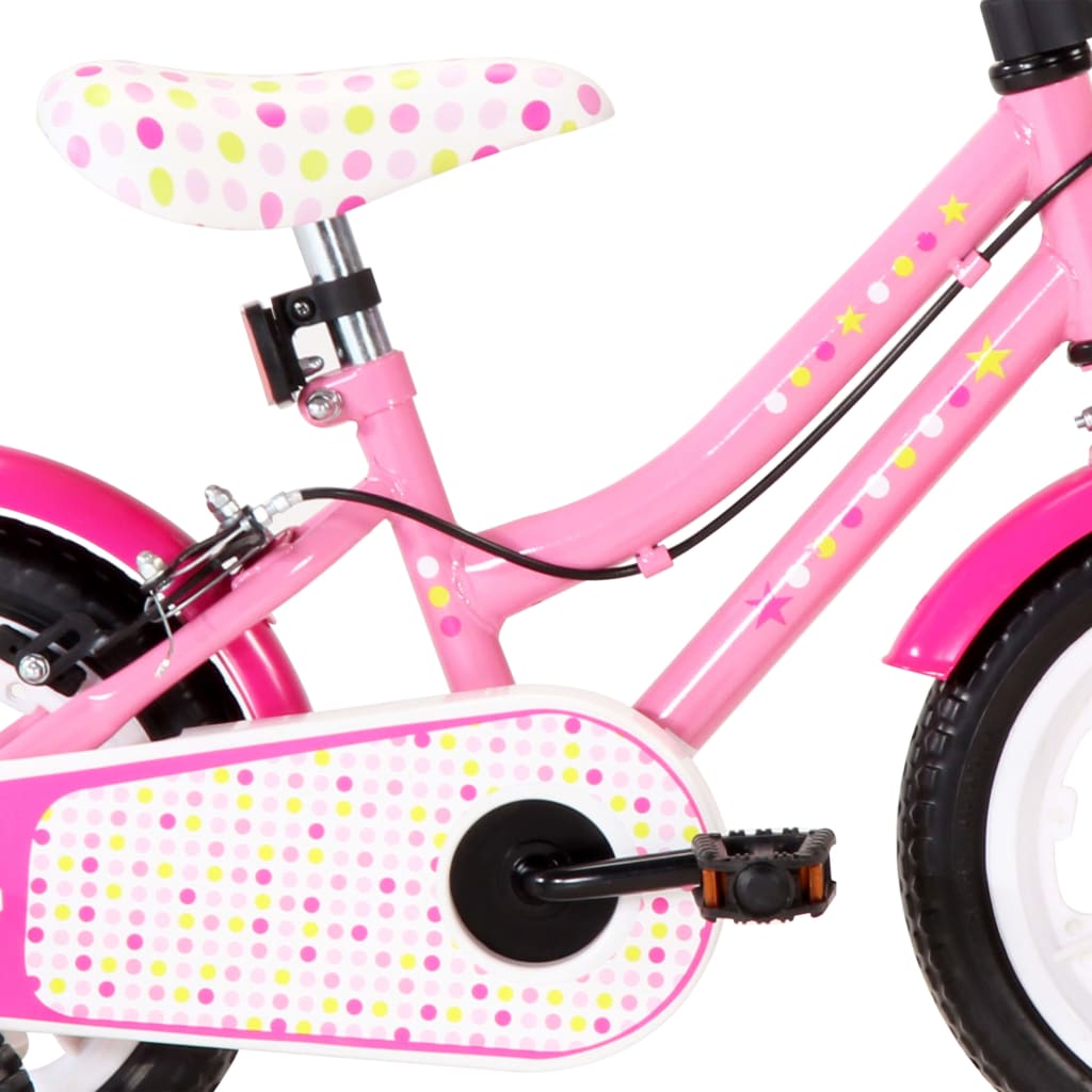 Kinderfahrrad 12 Zoll Weiß und Rosa