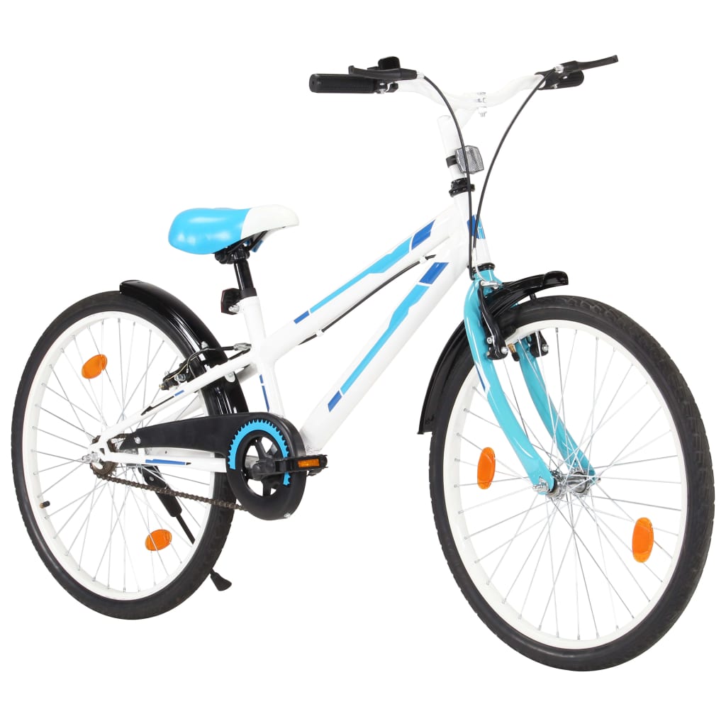 Kinderfahrrad 24 Zoll Blau und Weiß
