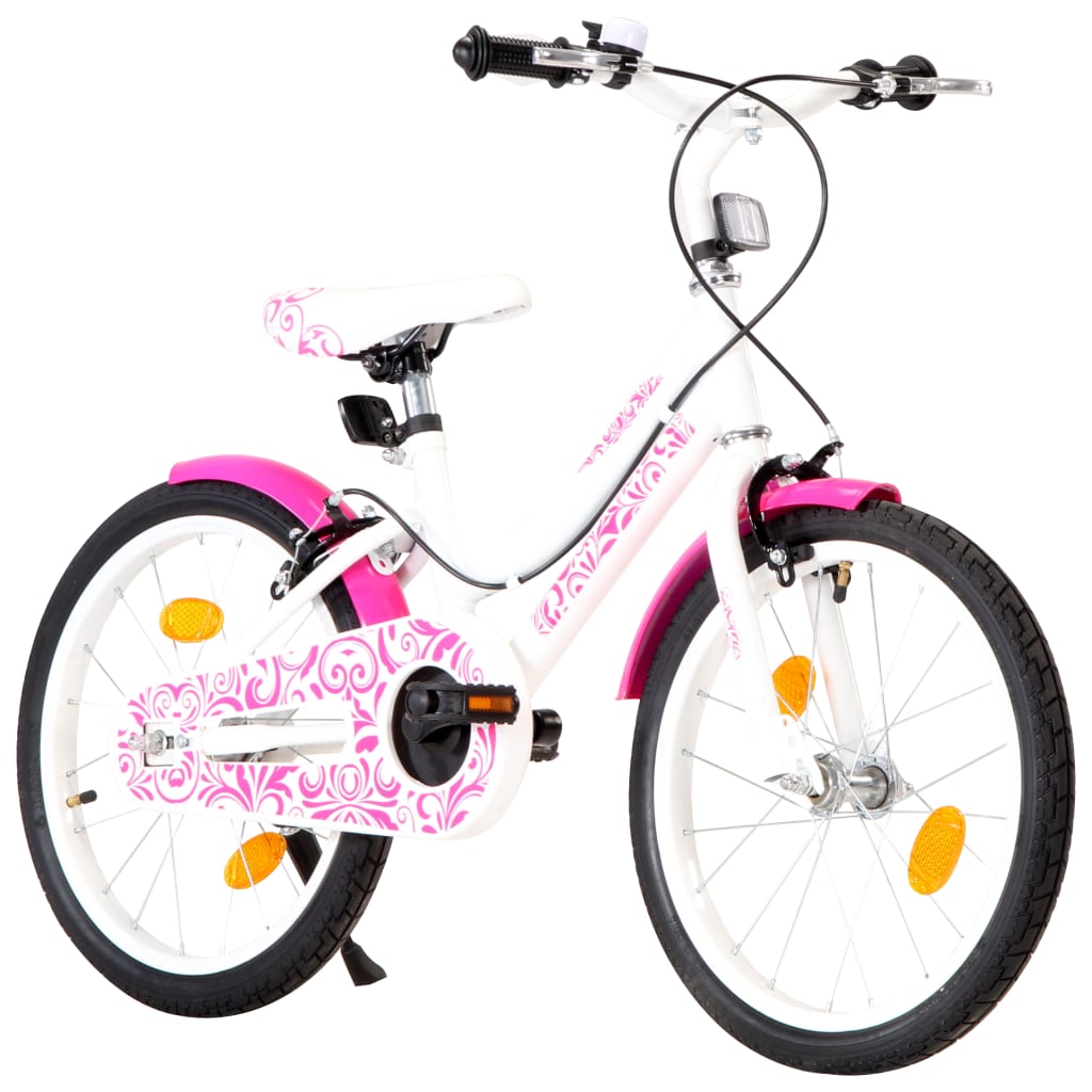 Kinderfahrrad 18 Zoll Rosa und Weiß