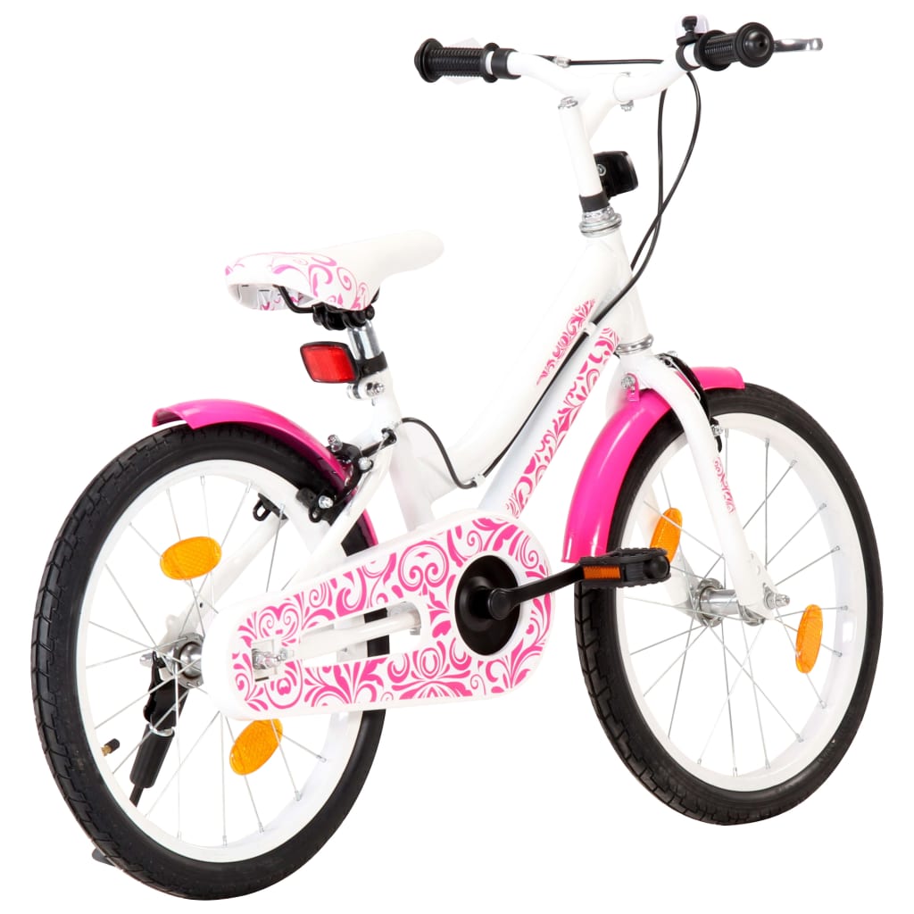 Kinderfahrrad 18 Zoll Rosa und Weiß