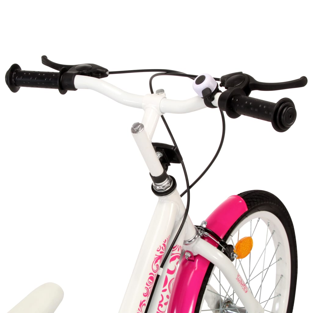 Kinderfahrrad 18 Zoll Rosa und Weiß
