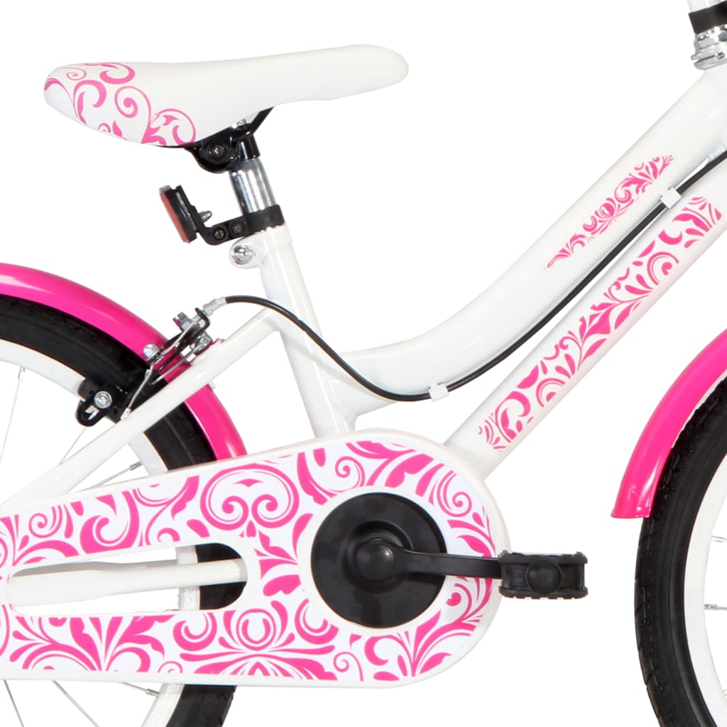 Kinderfahrrad 18 Zoll Rosa und Weiß