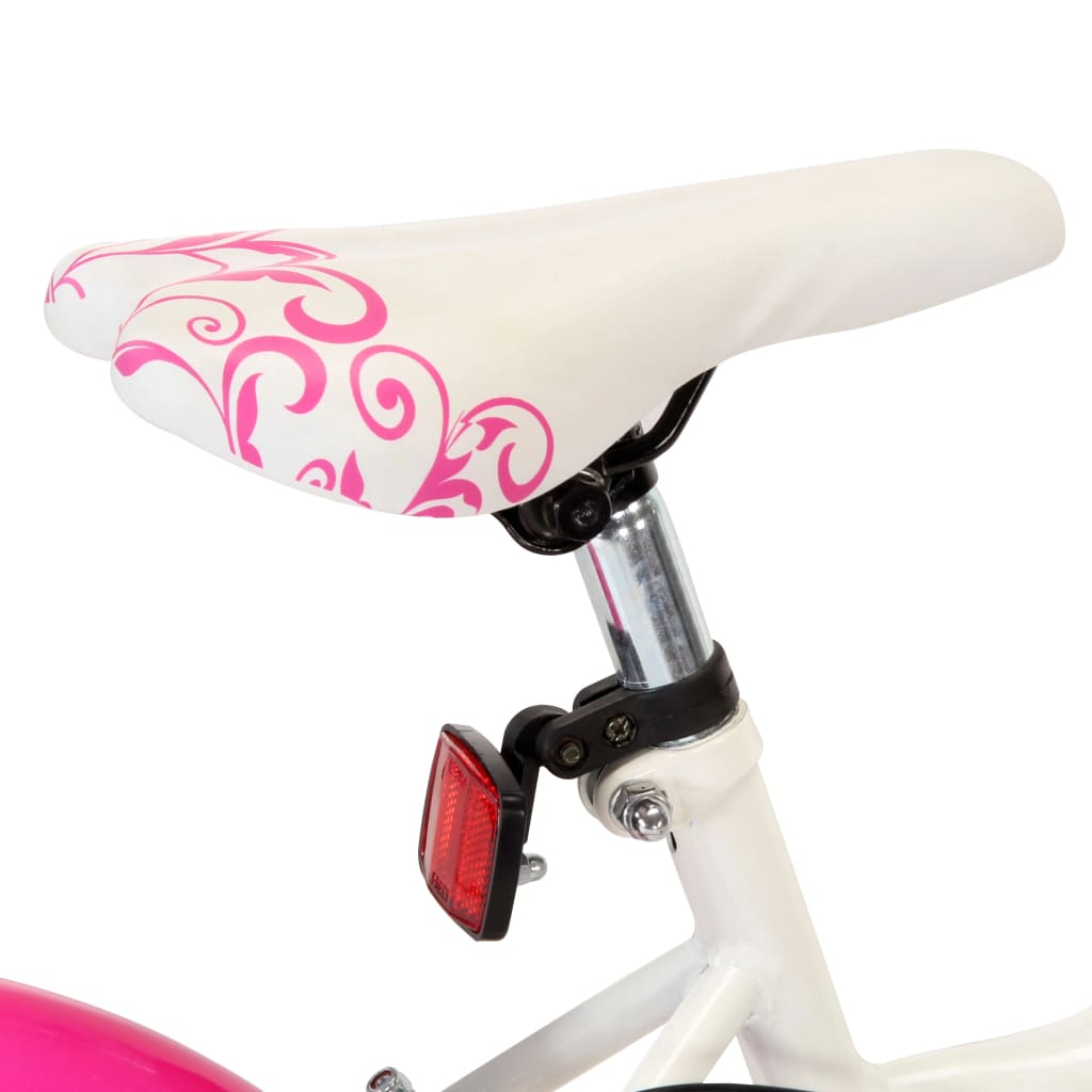 Kinderfahrrad 18 Zoll Rosa und Weiß