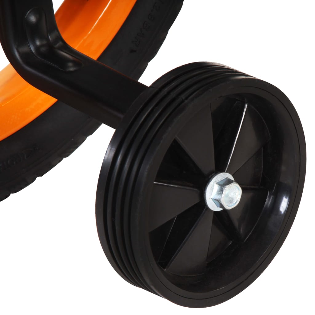 Kinderfahrrad mit Frontgepäckträger 14 Zoll Schwarz und Orange