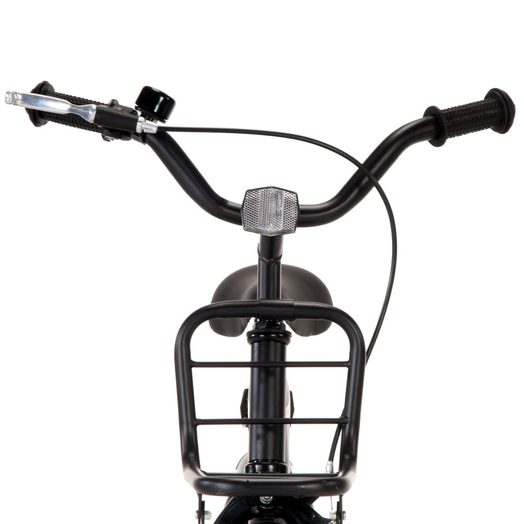 Kinderfahrrad mit Frontgepäckträger 18 Zoll Schwarz und Orange