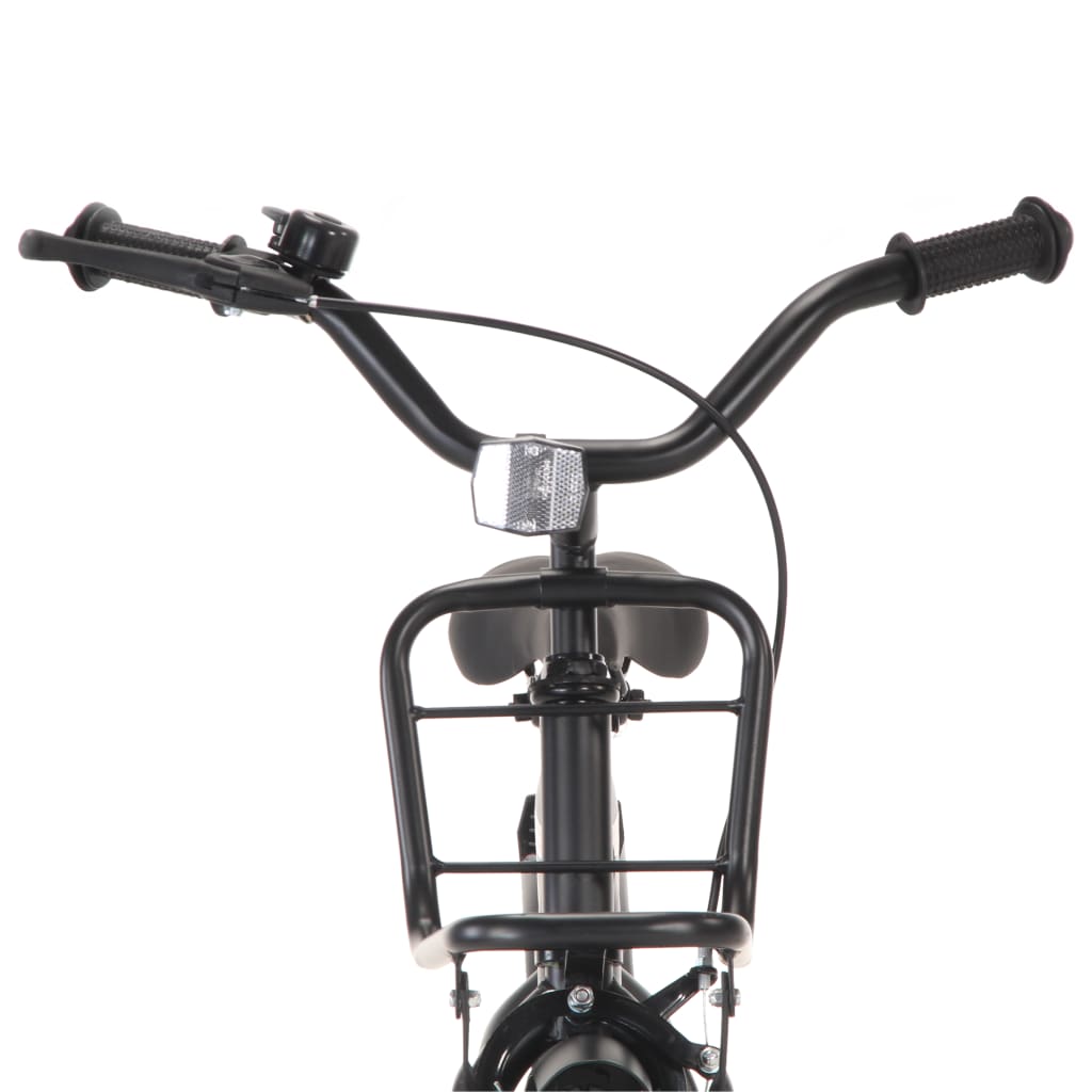 Kinderfahrrad mit Frontgepäckträger 20 Zoll Schwarz und Orange