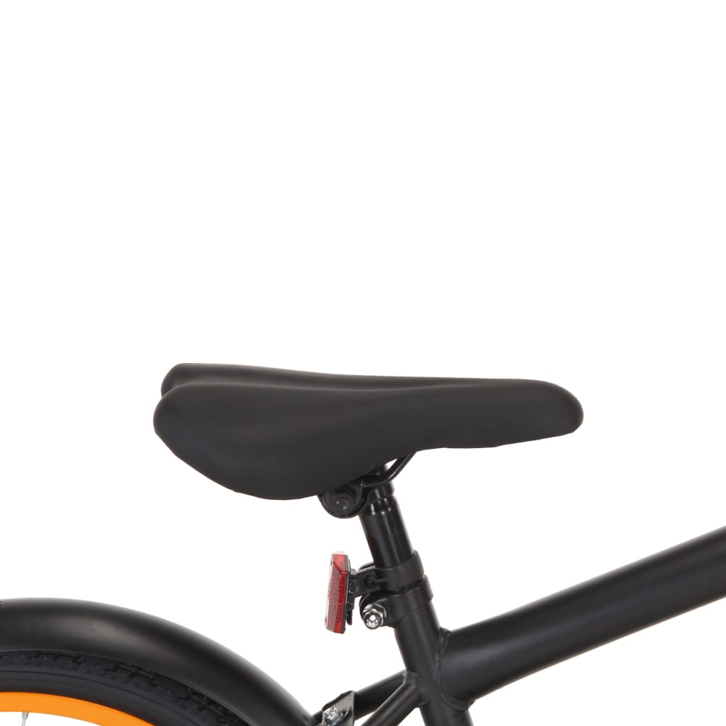 Kinderfahrrad mit Frontgepäckträger 20 Zoll Schwarz und Orange