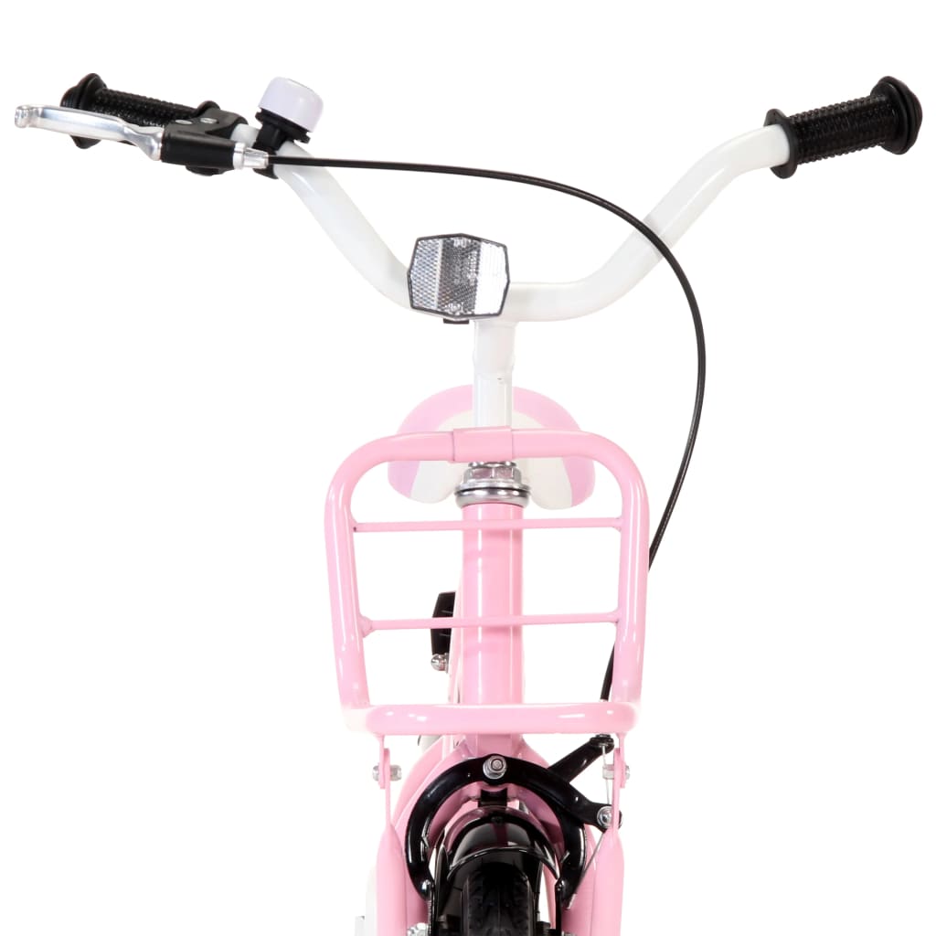 Kinderfahrrad mit Frontgepäckträger 20 Zoll Rosa und Schwarz