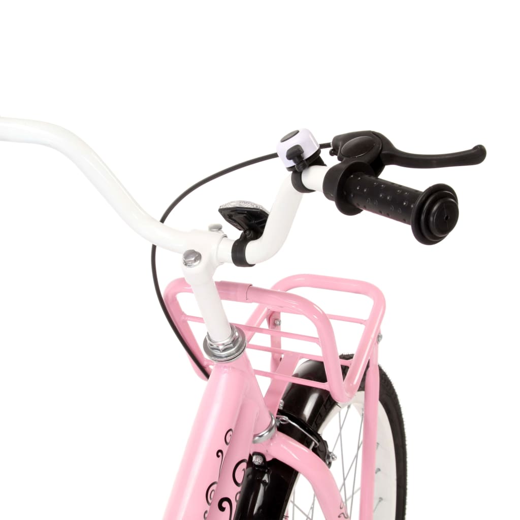 Kinderfahrrad mit Frontgepäckträger 20 Zoll Rosa und Schwarz