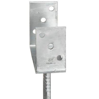 Pfostenträger 6 Stk. Silbern 10×6×30 cm Verzinkter Stahl