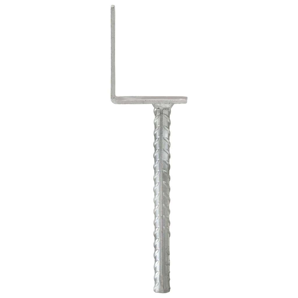 Pfostenträger 6 Stk. Silbern 8×6×30 cm Verzinkter Stahl