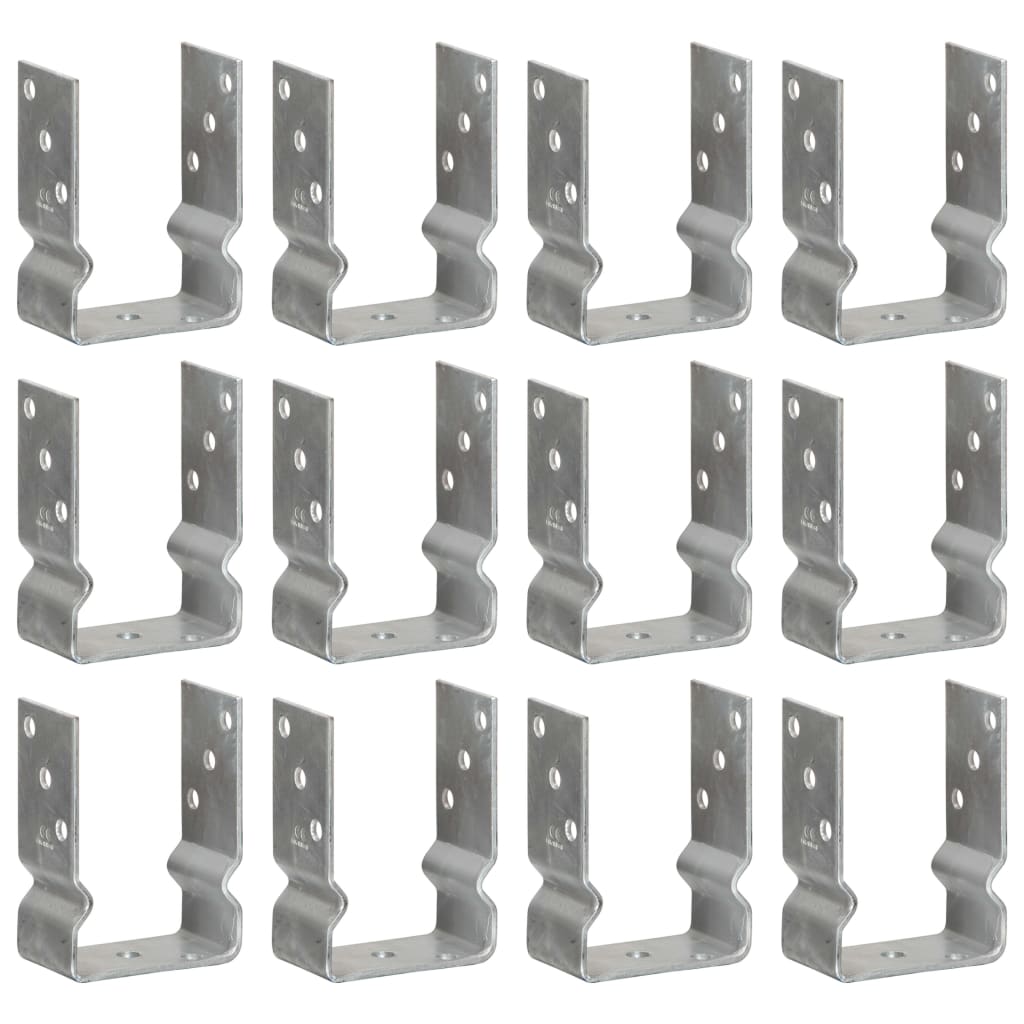 Zaunanker 12 Stück Silber 10x6x15 cm Verzinkter Stahl