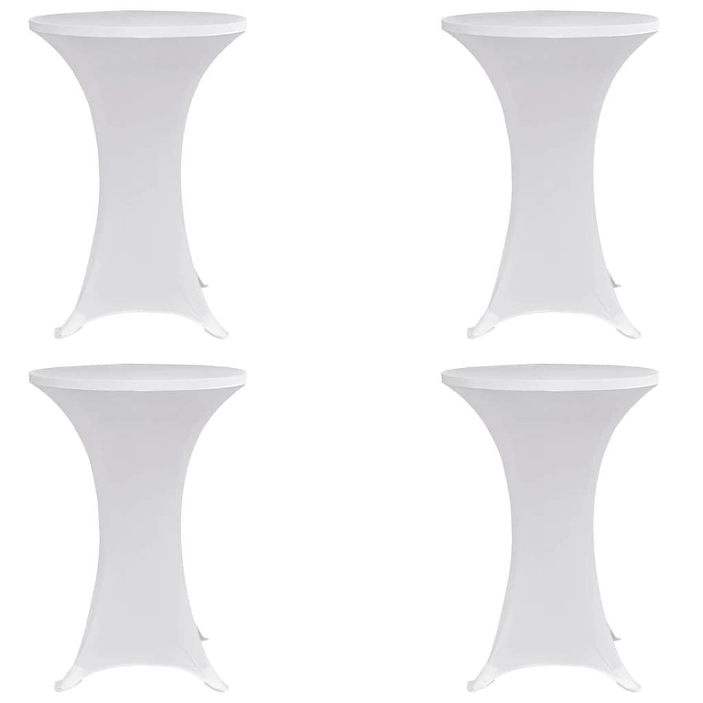 Stehtischhussen 4 Stk. Ø 60 cm Weiß Stretch