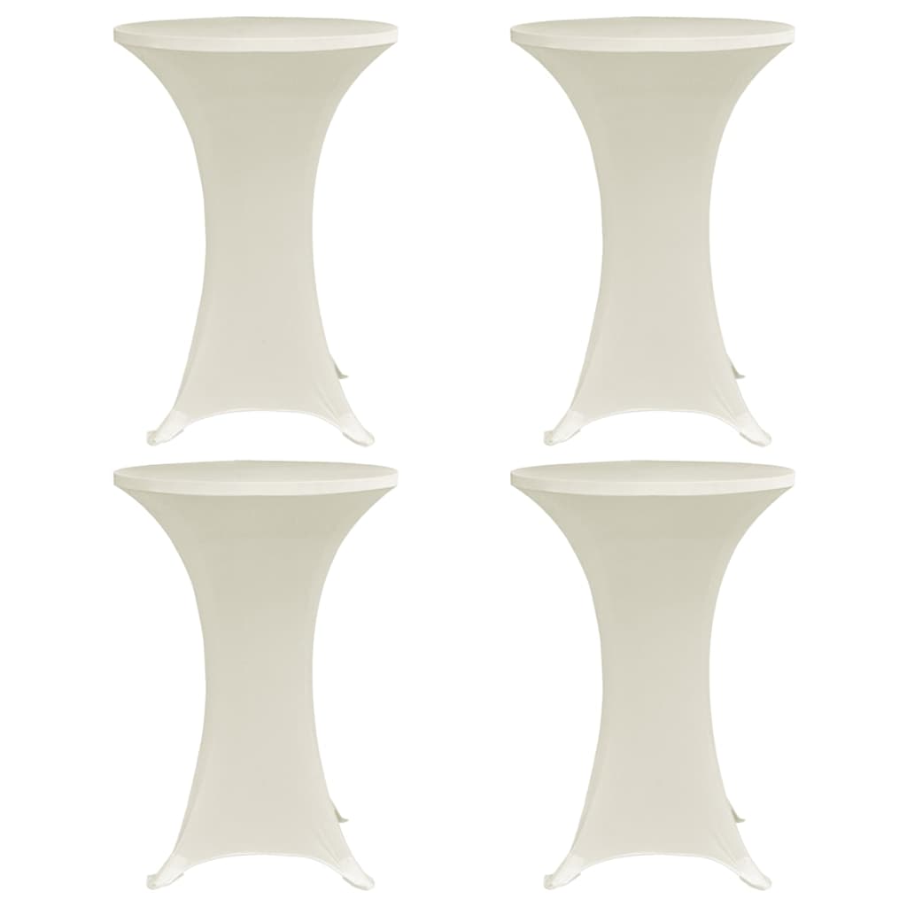 Stehtischhussen 4 Stk. Ø 60 cm Creme Stretch