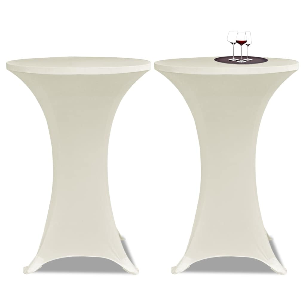 Stehtischhussen 4 Stk. Ø 70 cm Creme Stretch