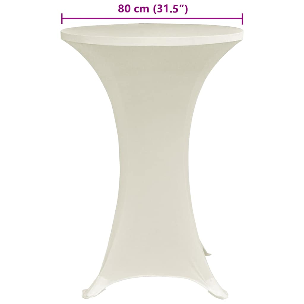 Stehtischhussen 4 Stk. Ø 80 cm Creme Stretch