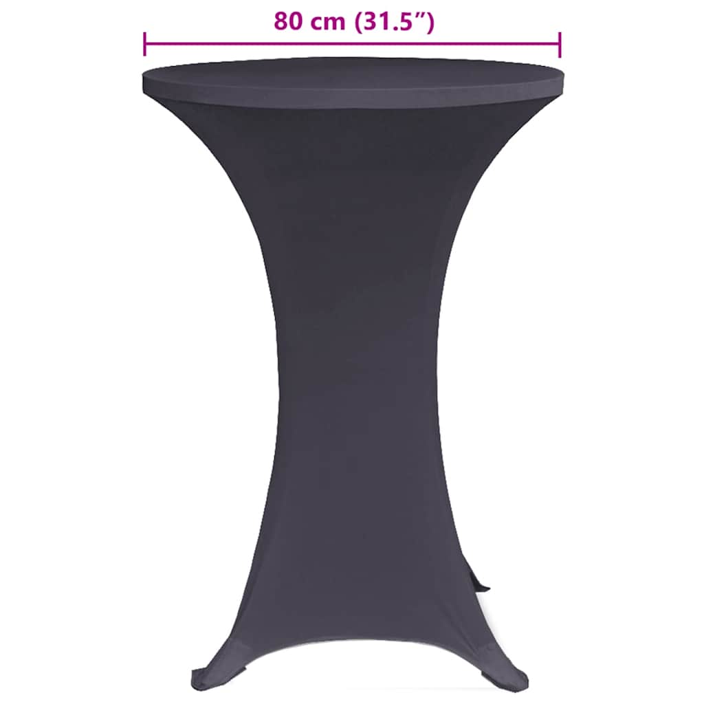 Stretch-Tischhussen 4 Stk. 80 cm Anthrazit