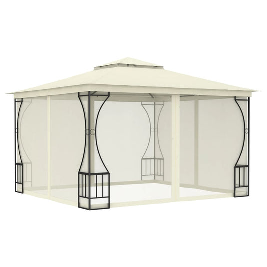 Gazebo avec filet 300x300x265 cm crème