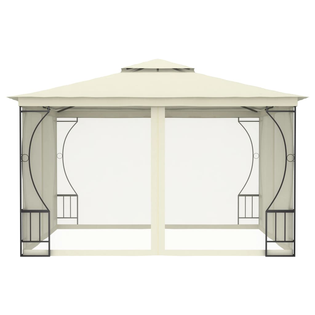 Gazebo avec filet 300x300x265 cm crème