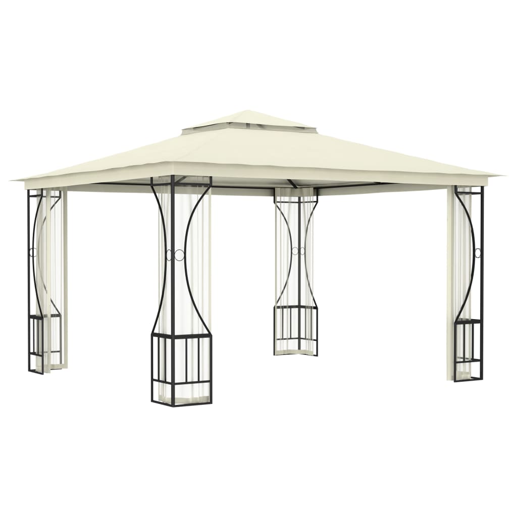 Gazebo avec filet 300x300x265 cm crème