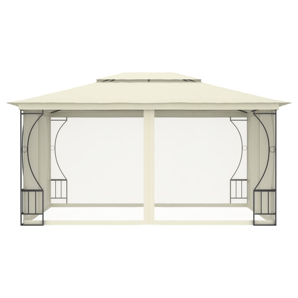 Gazebo avec filet 300x400x265 cm crème