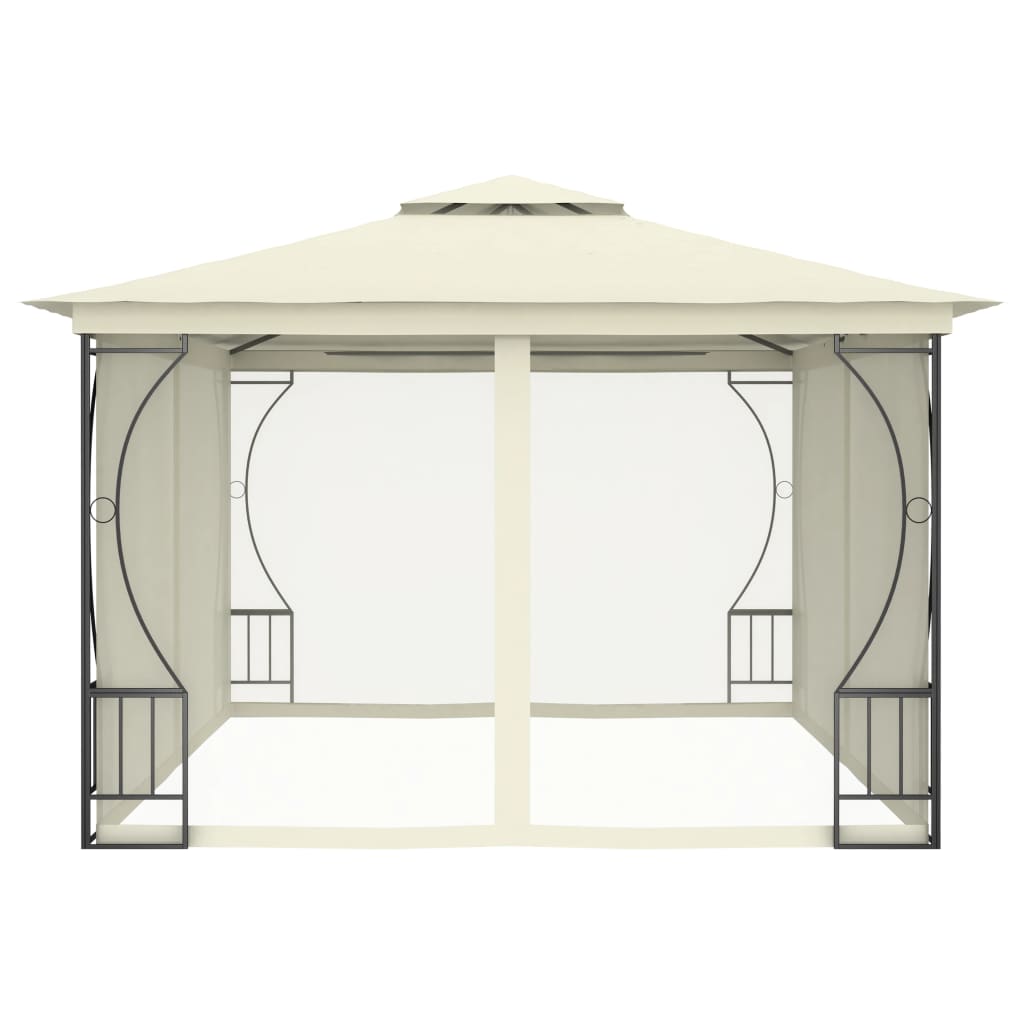 Gazebo avec filet 300x400x265 cm crème