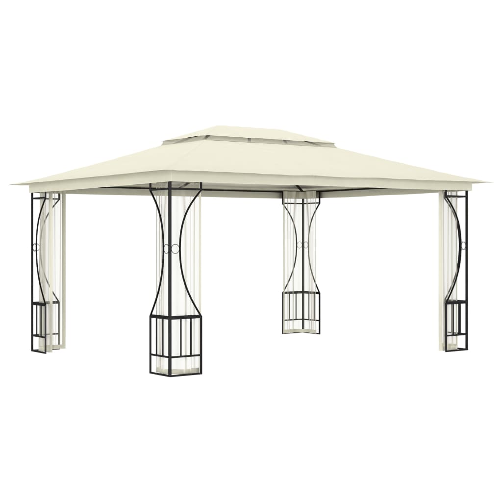 Gazebo avec filet 300x400x265 cm crème