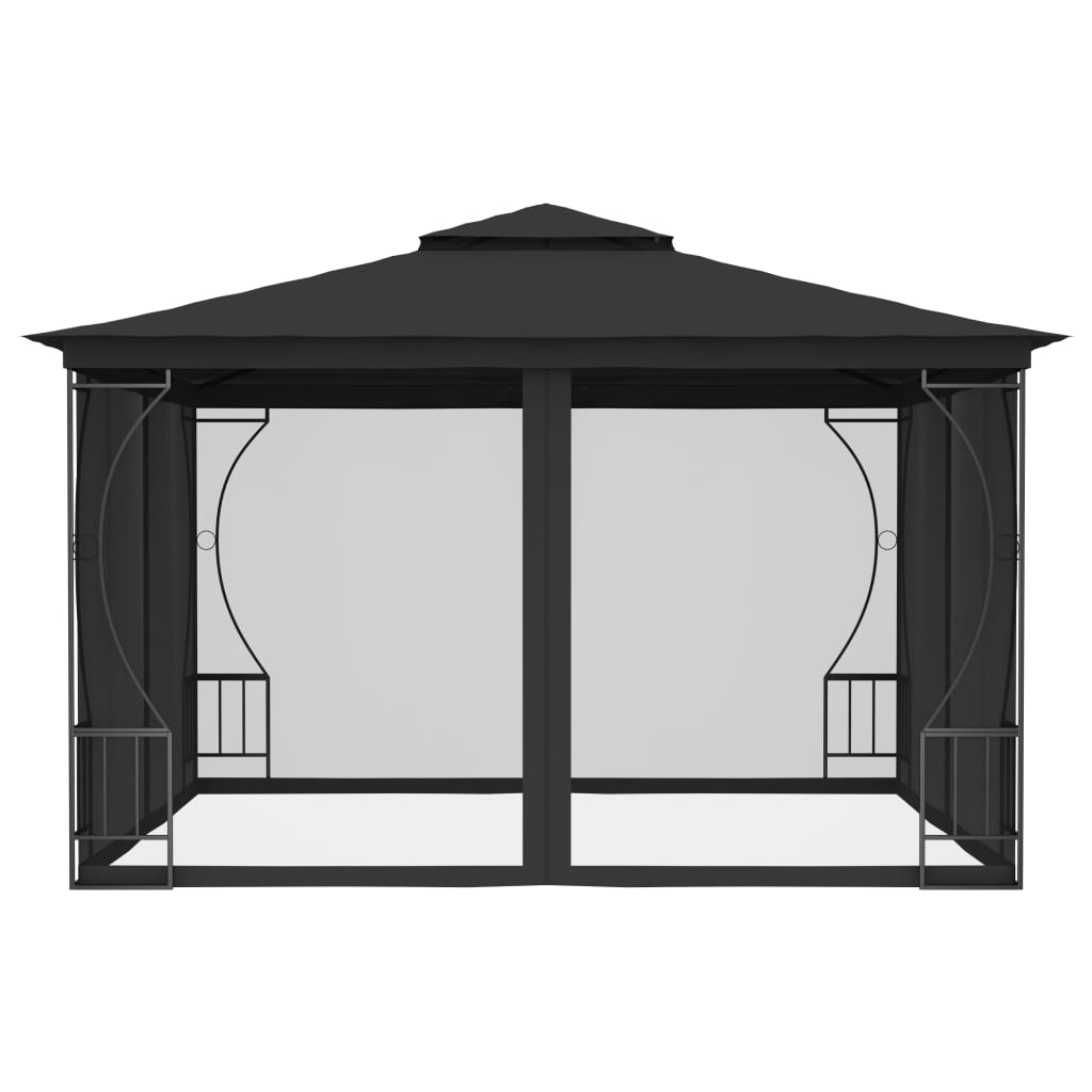 Pavillon mit Netz 300x300x265 cm Anthrazit