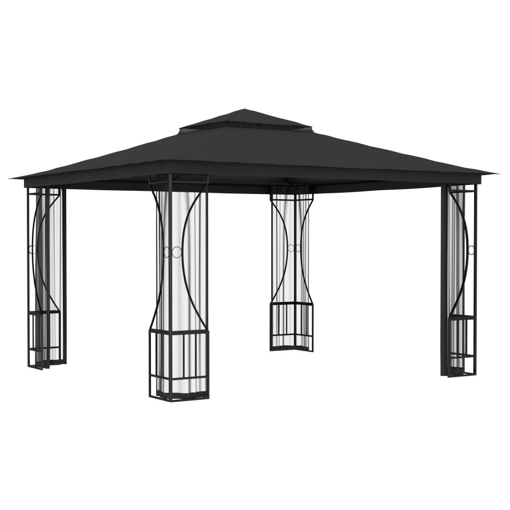 Pavillon mit Netz 300x300x265 cm Anthrazit