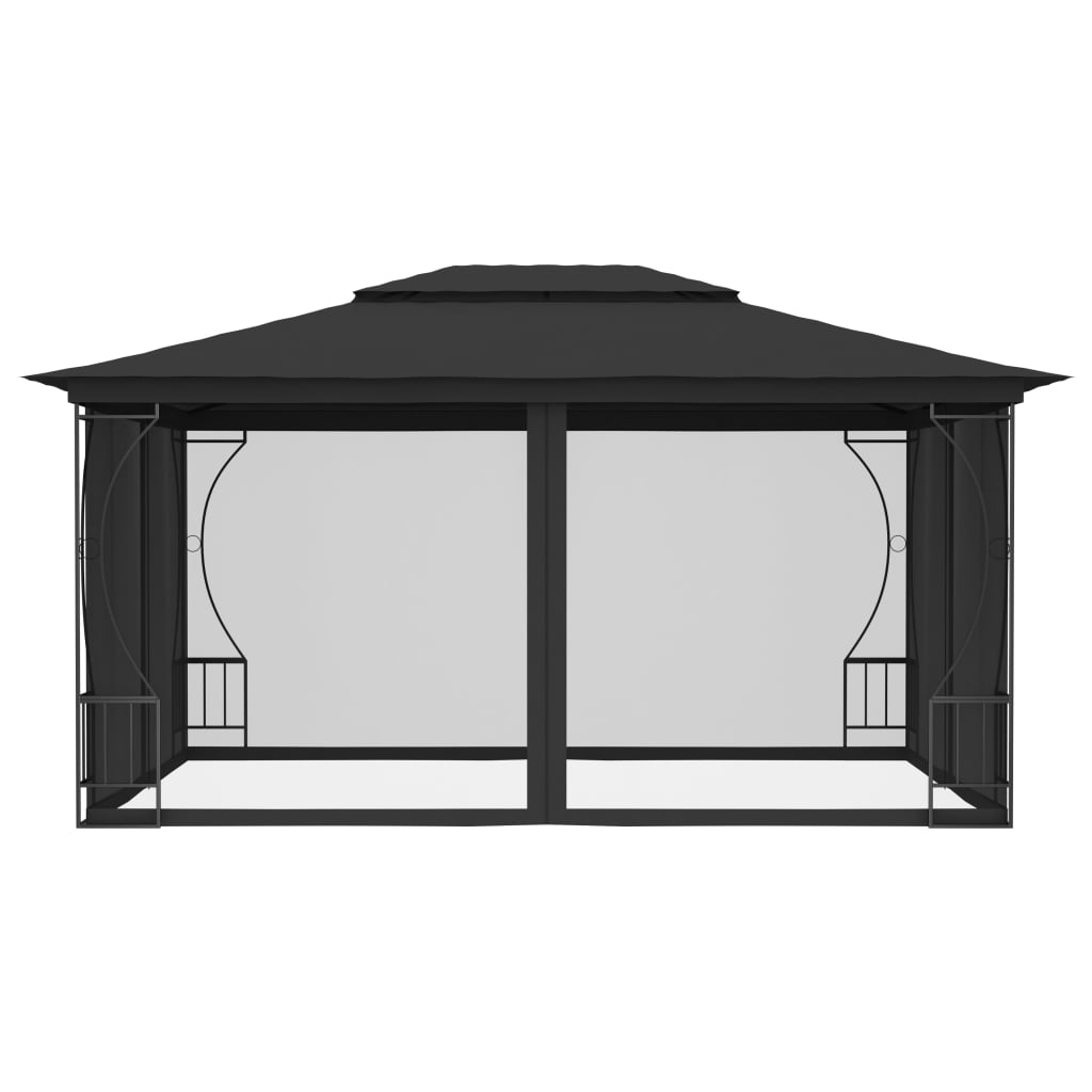 Pavillon mit Netz 300x400x265 cm Anthrazit