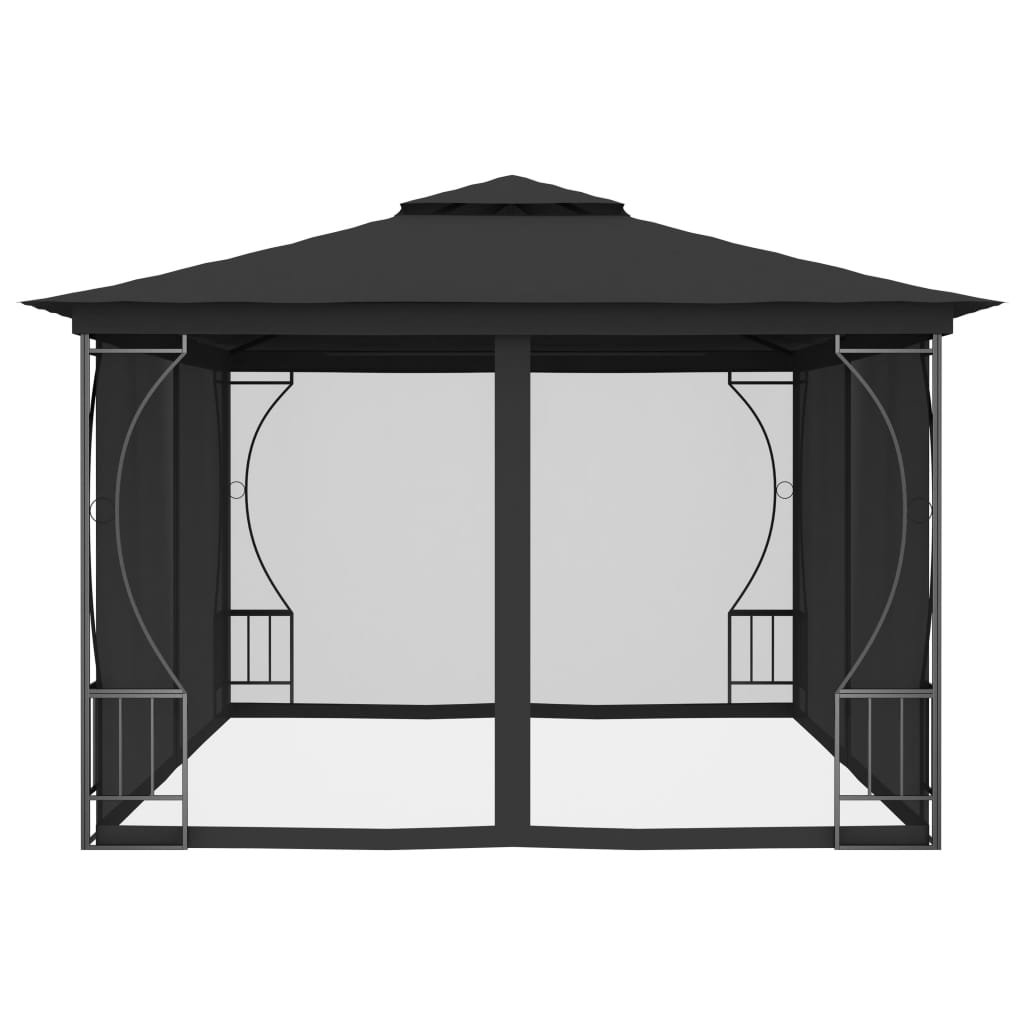 Pavillon mit Netz 300x400x265 cm Anthrazit