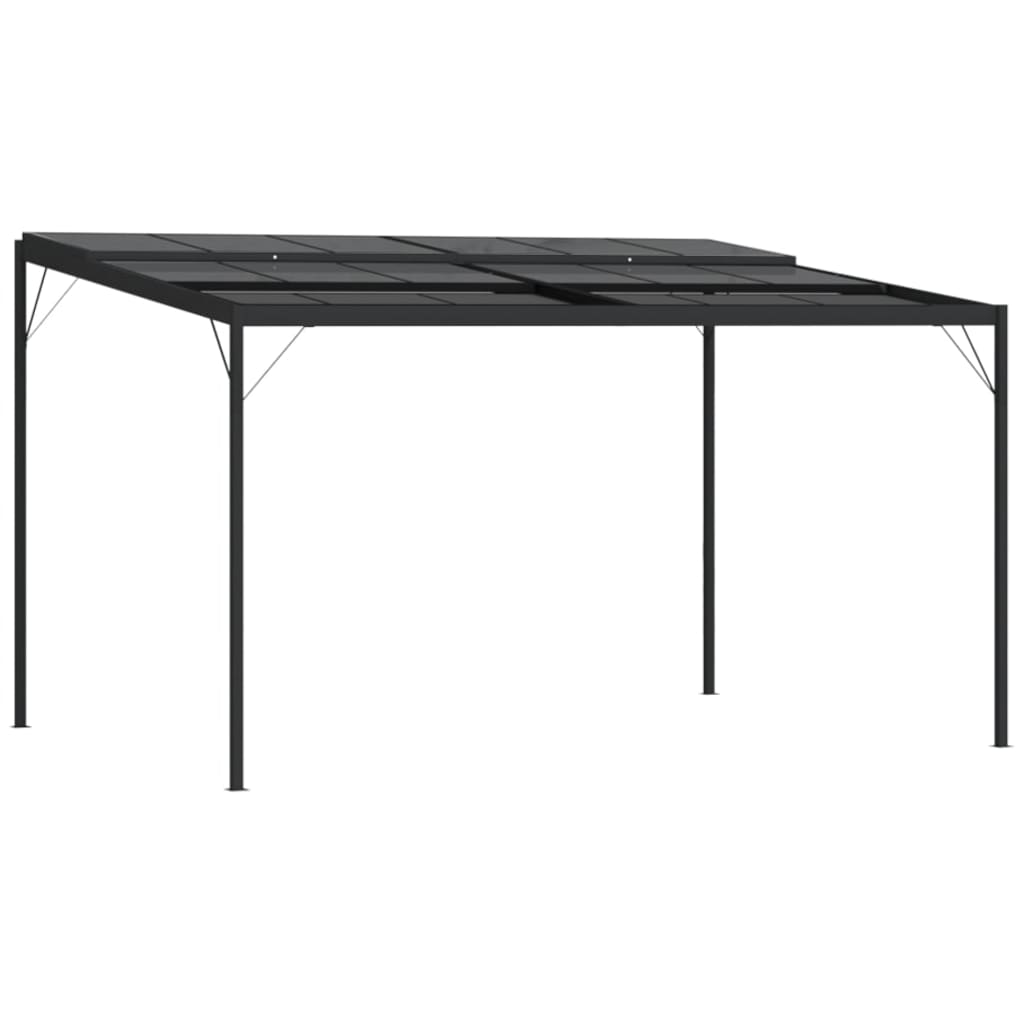 Pavillon mit Dach Anthrazit 4x3x2,5 m Aluminium und Stahl