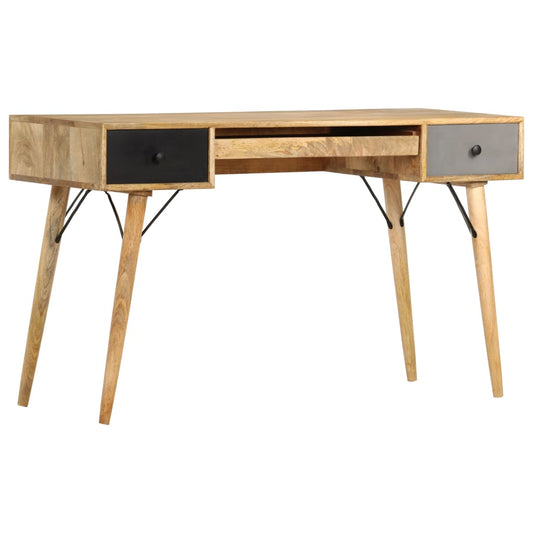 Schreibtisch mit Schubladen 130 x 50 x 80 cm Massivholz Mango