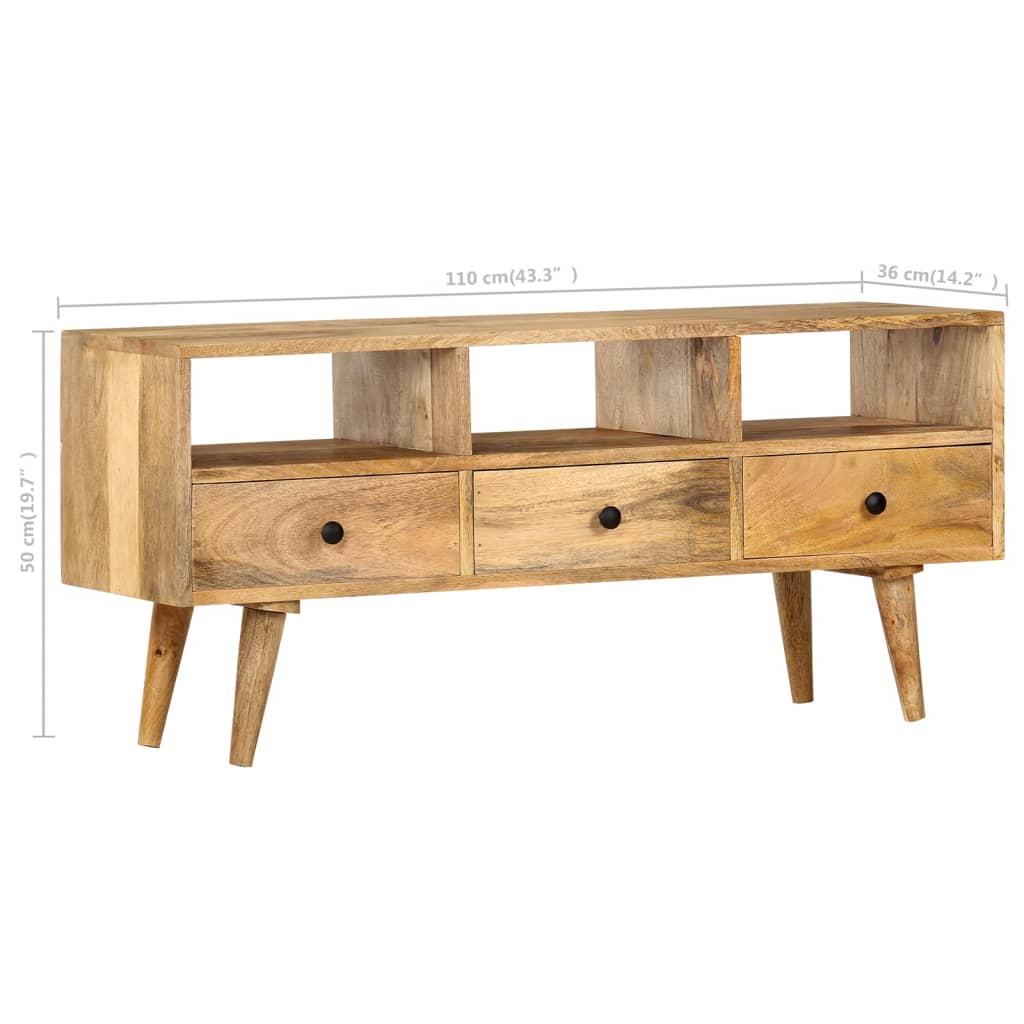 TV-Schrank 110×36×50 cm Massivholz Mango