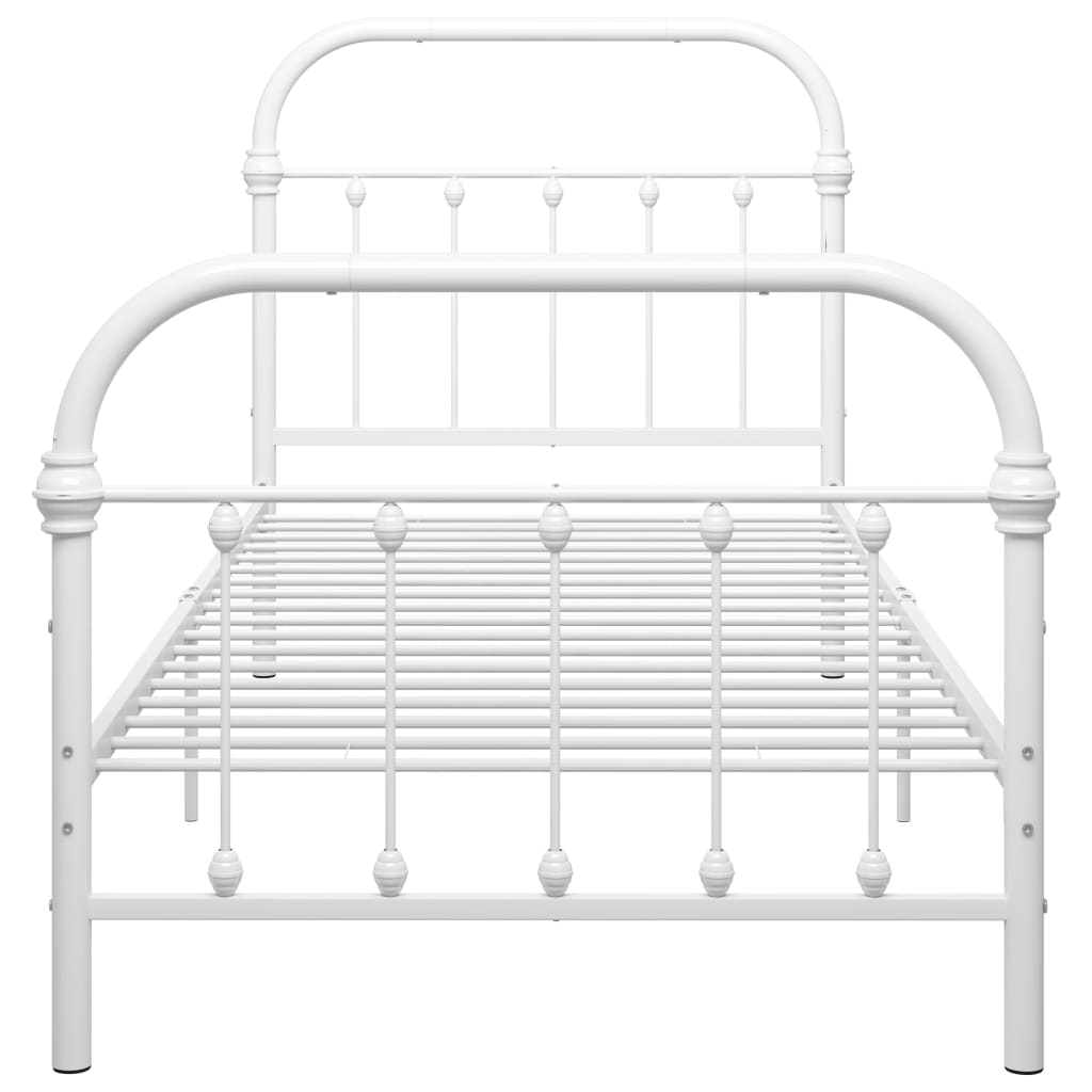 Bettgestell Weiß Metall 90×200 cm