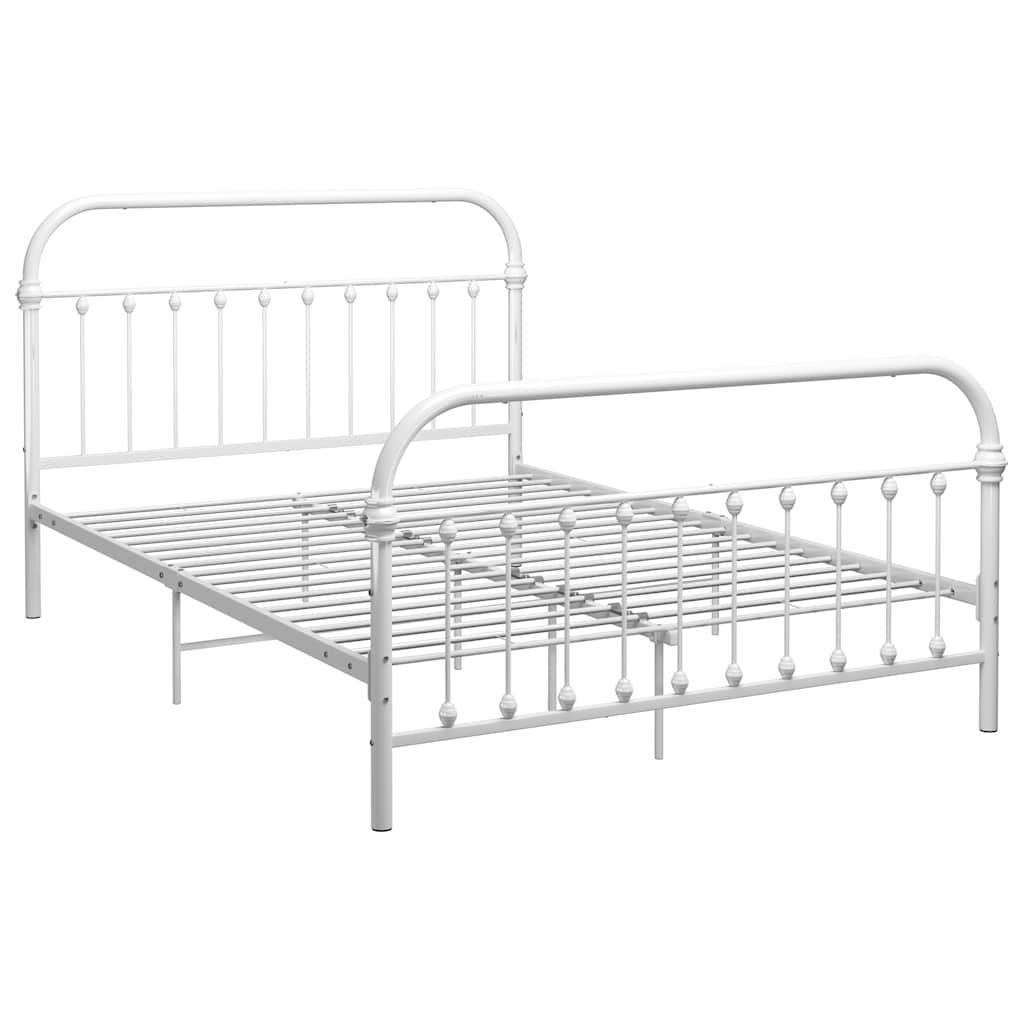 Bettgestell Weiß Metall 140×200 cm