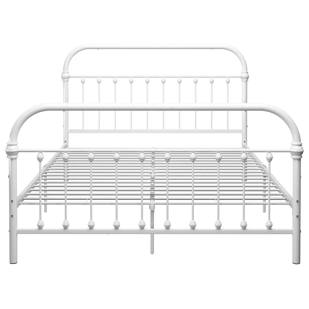 Bettgestell Weiß Metall 140×200 cm