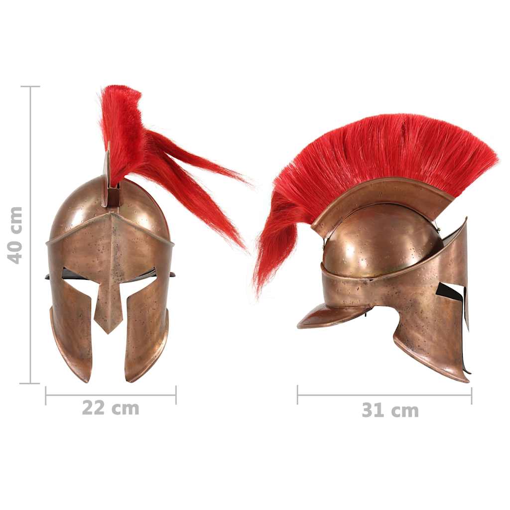 Griechischer Krieger-Helm Antik Replik LARP Kupfern Stahl