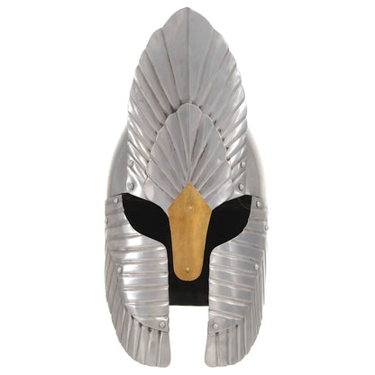 Mittelalterlicher Fantasy Ritter-Helm für LARP Replik Silbern Stahl